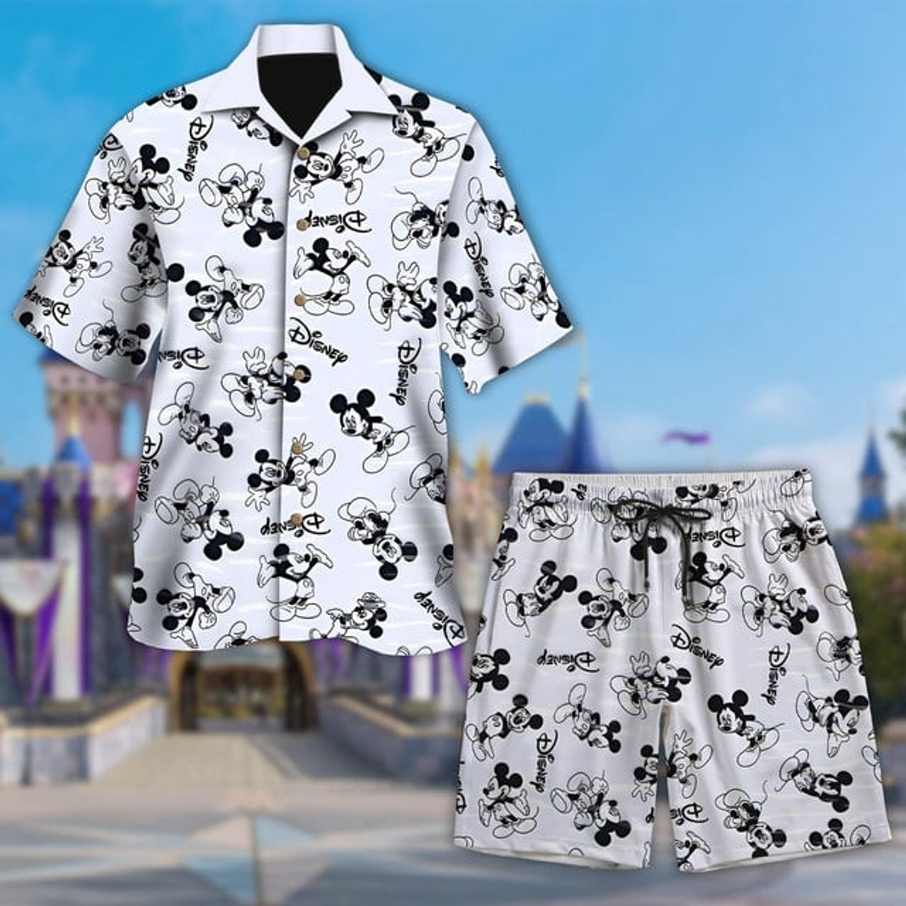 Mouse Character Black And White 3D All Over Printed Hawaiian Shirt, Mouse Channel Aloha Shirt, Summer Vacation Shirt, Cute Hawaii Shirt 