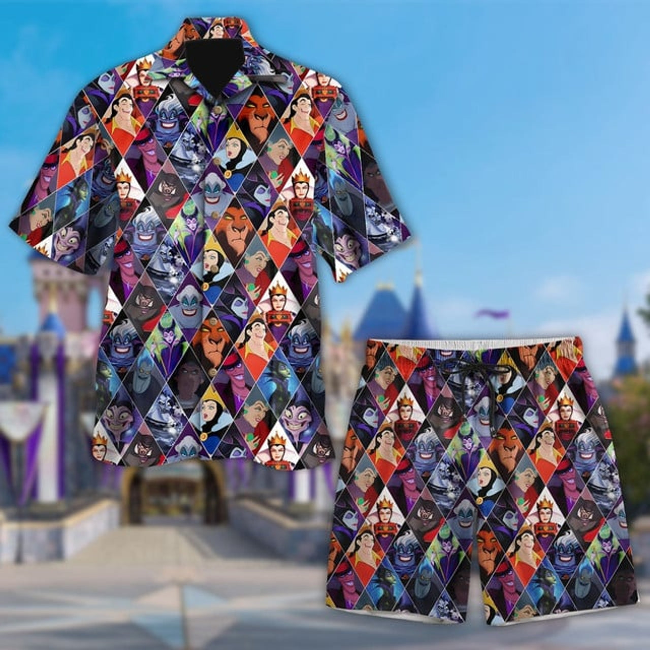 Villain Characters Hawaiian Shirt, Villain Queen Summer Short Sleeve Button Hawaiian Shirt, Beach Shirts, Princess Movie Trip Shirt Ls92