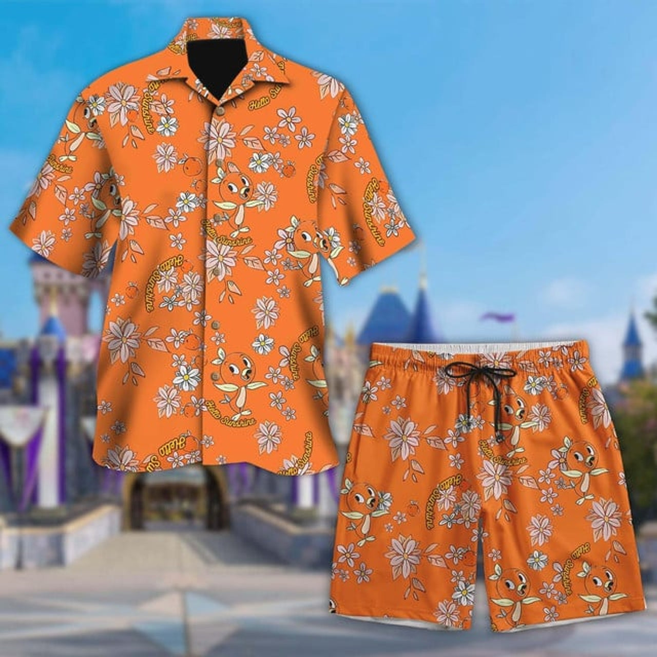 Orange Bird Aloha Hawaiian Shirt, Orange Bird Summer Vacation Shirt, Orange Bird Button Down Short Sleeve Shirt, Beach Hawaii Party Gift