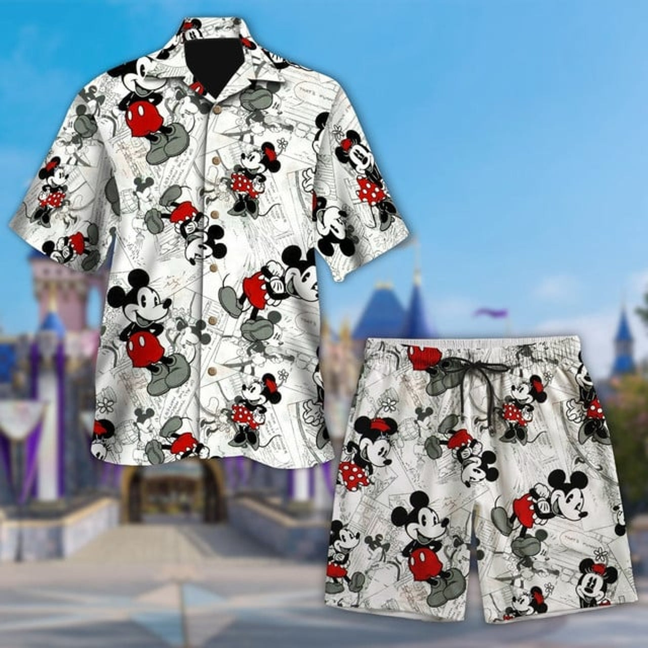 Mickey Mouse And Minnie Mouse Hawaiian Shirt, Mickey Couple Button Up, Mickey Minnie Gift For Boyfriend Girlfriend, Birthday Gift