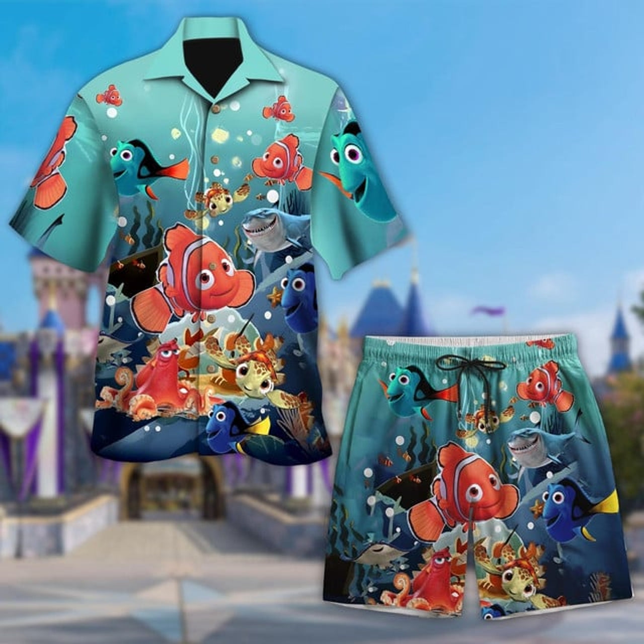  Finding Nemo Hawaiian Shirt, Nemo Dory Clownfish Lover Hawaii Beach Shorts, Finding Nemo Button Up, 3D All Over Print Shirt