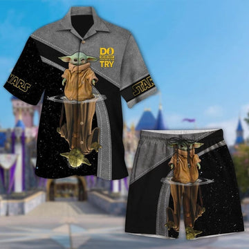 Baby Yoda Do Or Do Not There Is No Try Hawaiian Shirt, Yoda And Baby Yoda Wars Galaxy Edge Button Up, Birthday Gift For Family Trip