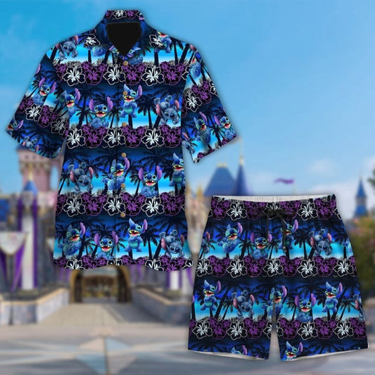  Stitch Hawaiian Summer Vacation Shirt, Stitch And Lilo Button Up , Ohana Mean Family All Over Print 3D Shirt, Birthday Gift For Family 