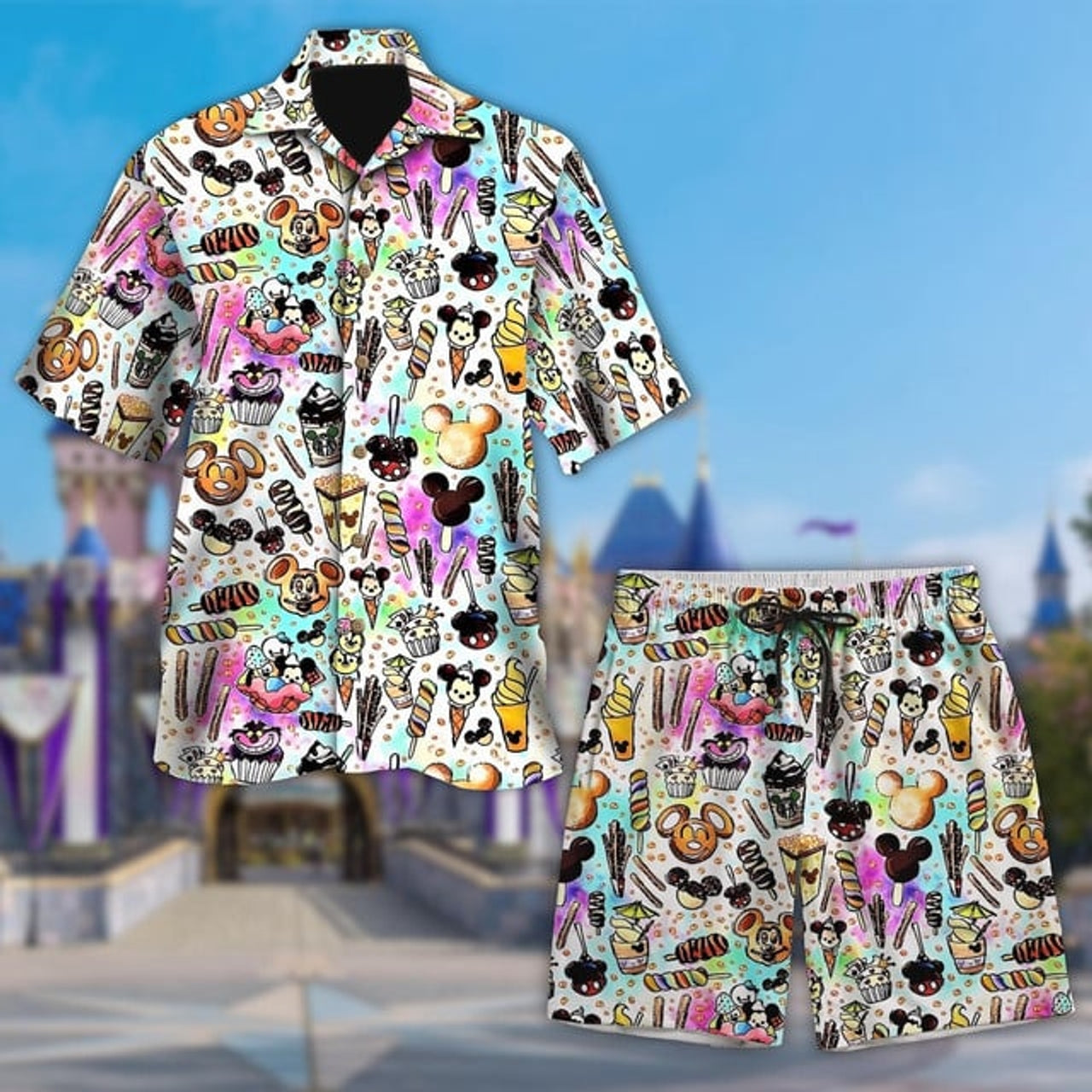 Mickey Mouse Snacks Symbol Hawaiian Shirt, Mickey Parks Food Hawaii Shirt, Summer Family Hawaiian Shirt, Birthday Gift For Kid