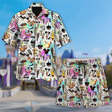 Mickey Mouse Snacks Symbol Hawaiian Shirt, Mickey Parks Food Hawaii Shirt, Summer Family Hawaiian Shirt, Birthday Gift For Kid