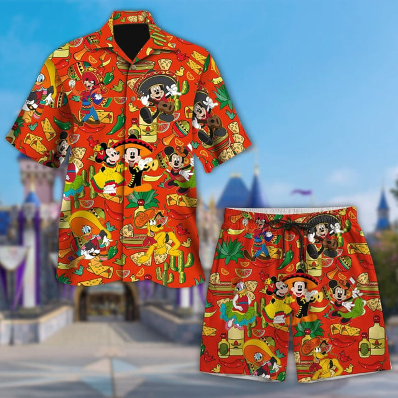 Mickey Mouse Mexican Hawaii Shirt, Minnie Musical Button Up Shirt Holiday, Goofy Pluto Donald Animated Hawaiian 3D All Over Print Shirt