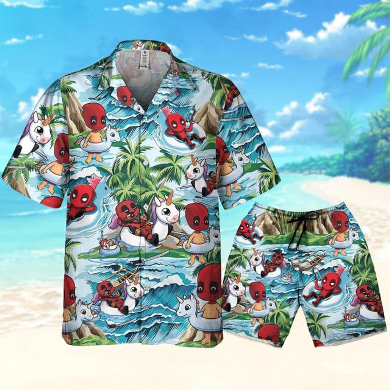Deadpool Ready To Summer Tropical Aloha, Deadpool Superhero Button Up, Hero Tropical Hawaii Shirt, Deadpool Summer Trip