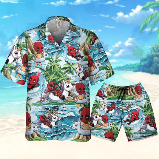 Deadpool Ready To Summer Tropical Aloha, Deadpool Superhero Button Up, Hero Tropical Hawaii Shirt, Deadpool Summer Trip