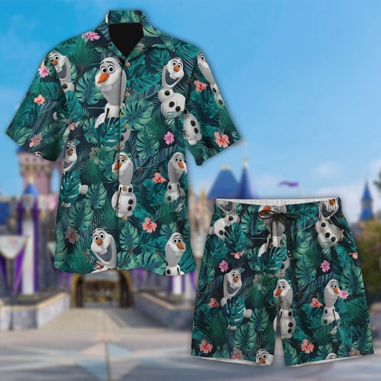 Funny Snowman Hawaiian Shirt, Cute Winter Snowman Hawaiian Shirt, Summer Beach Shirt, Short Sleeve Hawaii Shirt, Christmas Family Trip Shirt