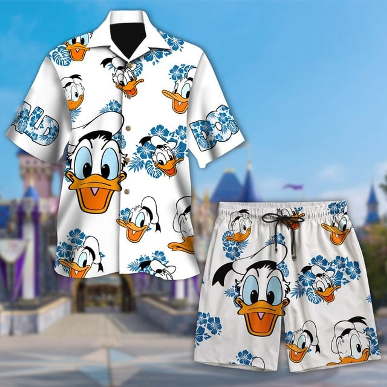 Donald Duck Hawaiian Shirt, Donald Duck Floral Button Up Shirt Holiday, Donald Duck Hawaiian Shirt, Cartoon 3D All Over Print Shirt