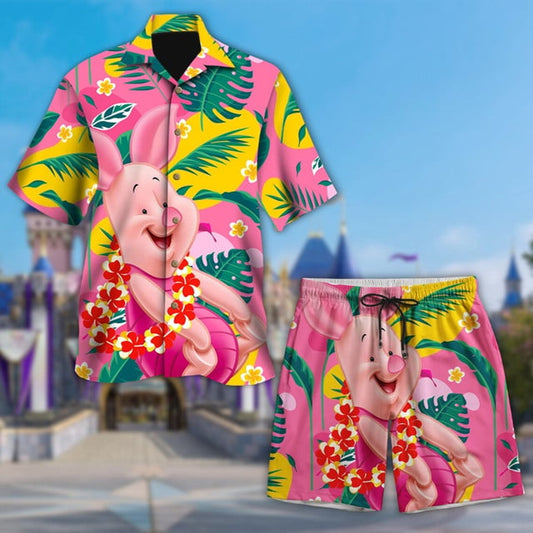 Pig Ocean Summer Hawaii Shirt, Pig Button Up Shirt Holiday, Bear Movie Hawaiian Shirt, Funny Shirt Gift, Cute Pig 3D All Over Print Shirt
