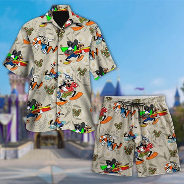 Animated Silly Dog 3D All Over Printed Hawaiian Shirt, Dog Surfing Shirt, Summer Vacation Shirt, Cute Dog Beach Shirt, Hawaii Shirt