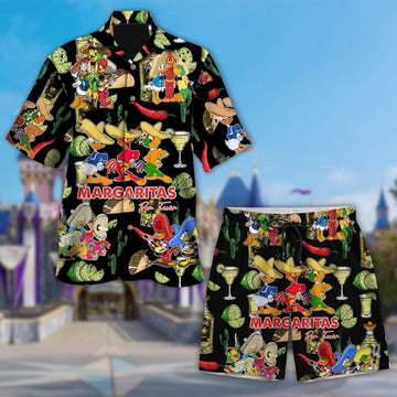 Three Caballeros Drinking Wine And Dance Hawaiian Shirt, Donald Duck 3D Shirt, Summer Vacation Tee, Beach Holiday Birthday Gift