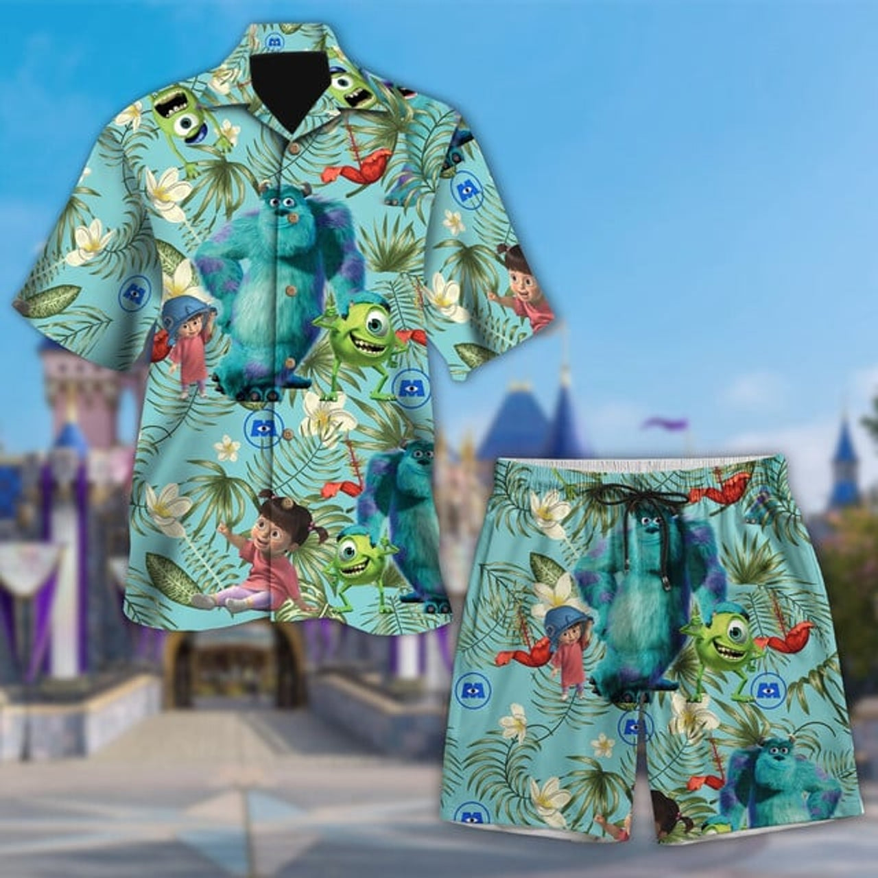 Monster World Hawaiian Shirt, One Eye Monster Inspired Hawaii Shirt, Monster Pattern Aloha Shirt, Summer Vacation Family Trip Outfit