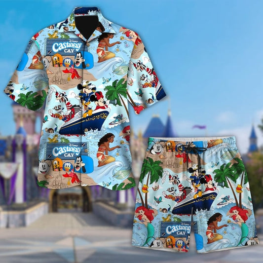  Mouse Channel Cruise Trip 3D All Over Printed Hawaiian Shirt, Mermaid And Friend Aloha Shirt, Summer Vacation Shirt, Cruise Hawaii Shirt