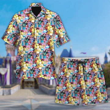Princess And Prince Dancing Hawaii Beach Shirt, Princess Movie Button Up Shirt, Evil Sister Shirt, Movie Characters 3D All Over Print Shirt