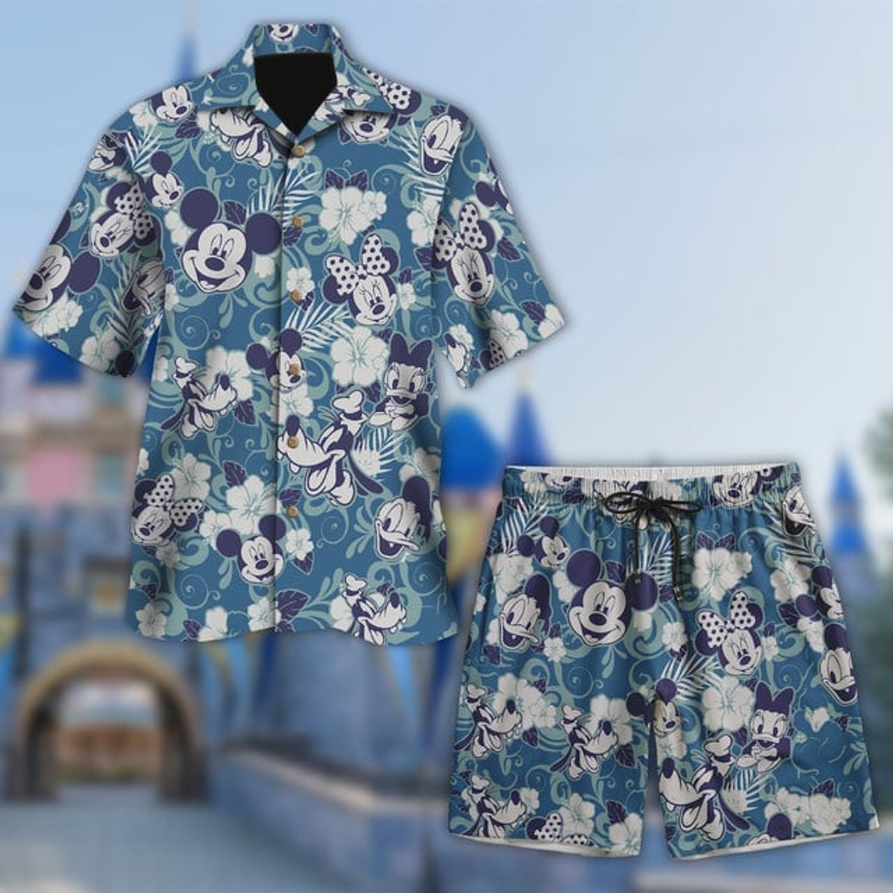 Mickey Mouse Hawaiian Shirt, Minnie Mouse Aloha Shirt, Donald Daisy Duck Family Button Up, Goofy Summer Beach Hawaii Shirt Ls91