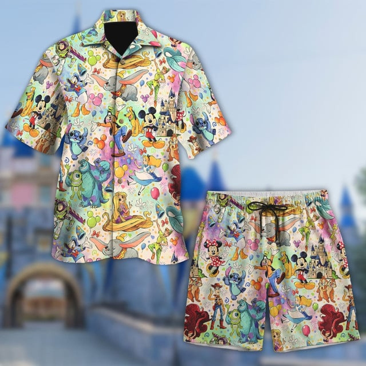 Mickey Mouse Hawaiian Shirt, Dumbo, Tangled, Stitch Monster Inc, Goofy Cartoon Characters, Minnie Birthday Gift For Kid Adult, Summer Vibe