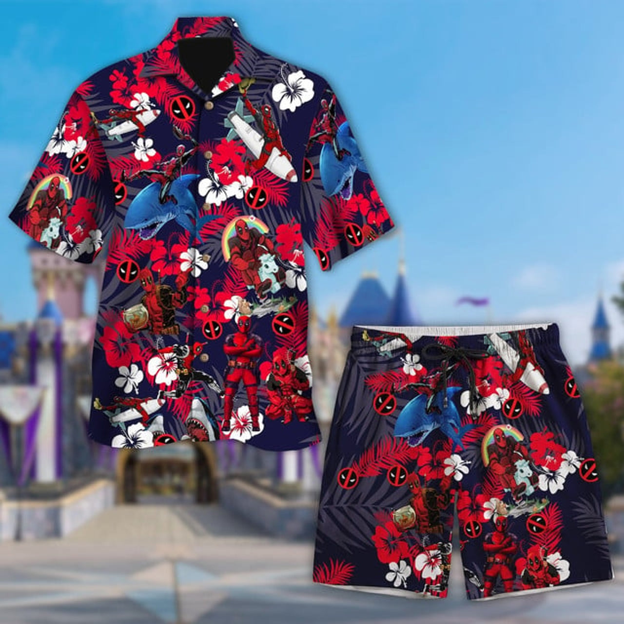 Deadpool Floral 3D All Over Printed Hawaiian Shirt, Deadpool Superhero Button Up, Hero Tropical Hawaii Shirt