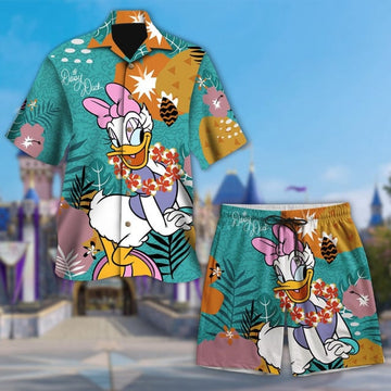Duck Hawaii Beach Shirt, Mouse Movie Button Up Shirt Holiday, Duck Hawaiian Shirt, Duck Shirt Gift, Cartoon Movie 3D All Over Print Shirt