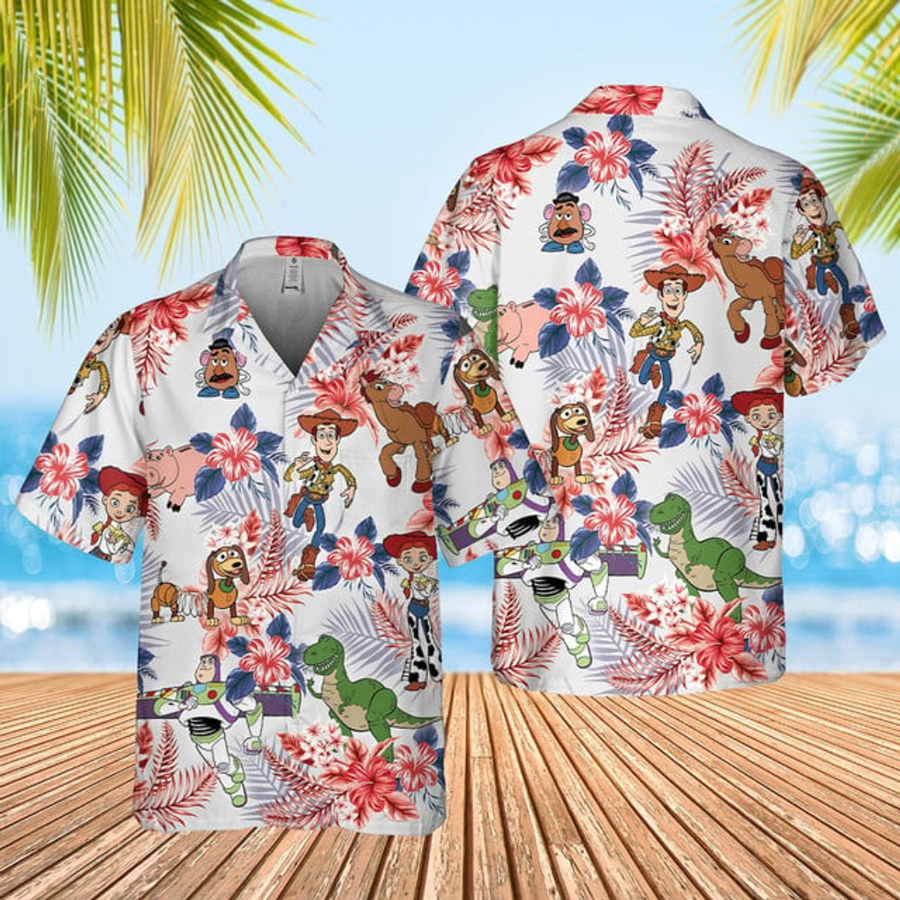 Toy Story Friends Hawaiian Shirt, Pixar Woody Buzz Lightyear Tropical Shirt, 4Th Of July Shirt, Summer Hawaii Shirt, Aloha Hawaiian Shirt