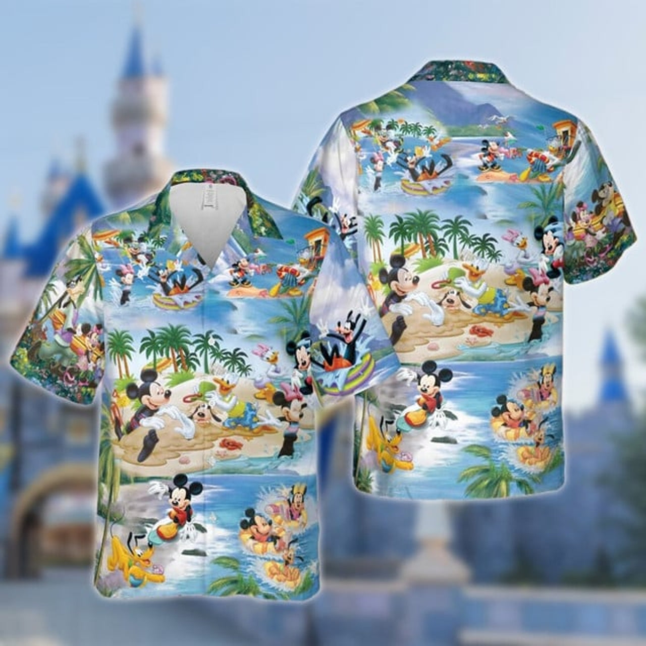 Mickey Mouse Summer Hawaiian Shirt, Minnie Donald Daisy Hawaii Shirt, Mickey And Friend Floral Tee, 3D All Over Print Tee, Birthday Gift