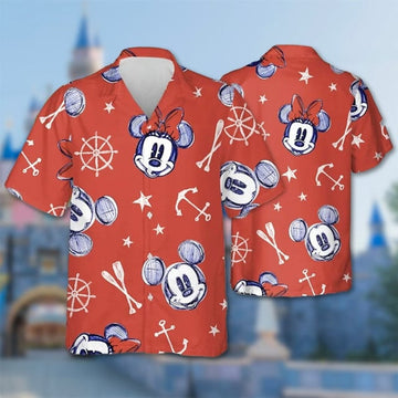 Mickey Mouse Cruise Hawaii Shirt, Mickey Mouse Button Up Shirt, Cartoon Hawaiian Shirt Gift, Magic Kingdom 3D All Over Print Shirt