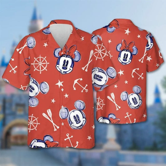 Mickey Mouse Cruise Hawaii Shirt, Mickey Mouse Button Up Shirt, Cartoon Hawaiian Shirt Gift, Magic Kingdom 3D All Over Print Shirt