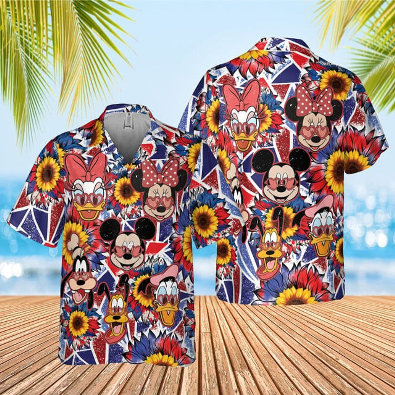 Mickey And Friends Hawaiian Shirt, 4Th Of July Shirt, Trip Vacation Shirt, Minnie Mouse Summer Hawaiian, Comfort Colors Wdw Hawaiian Shirt