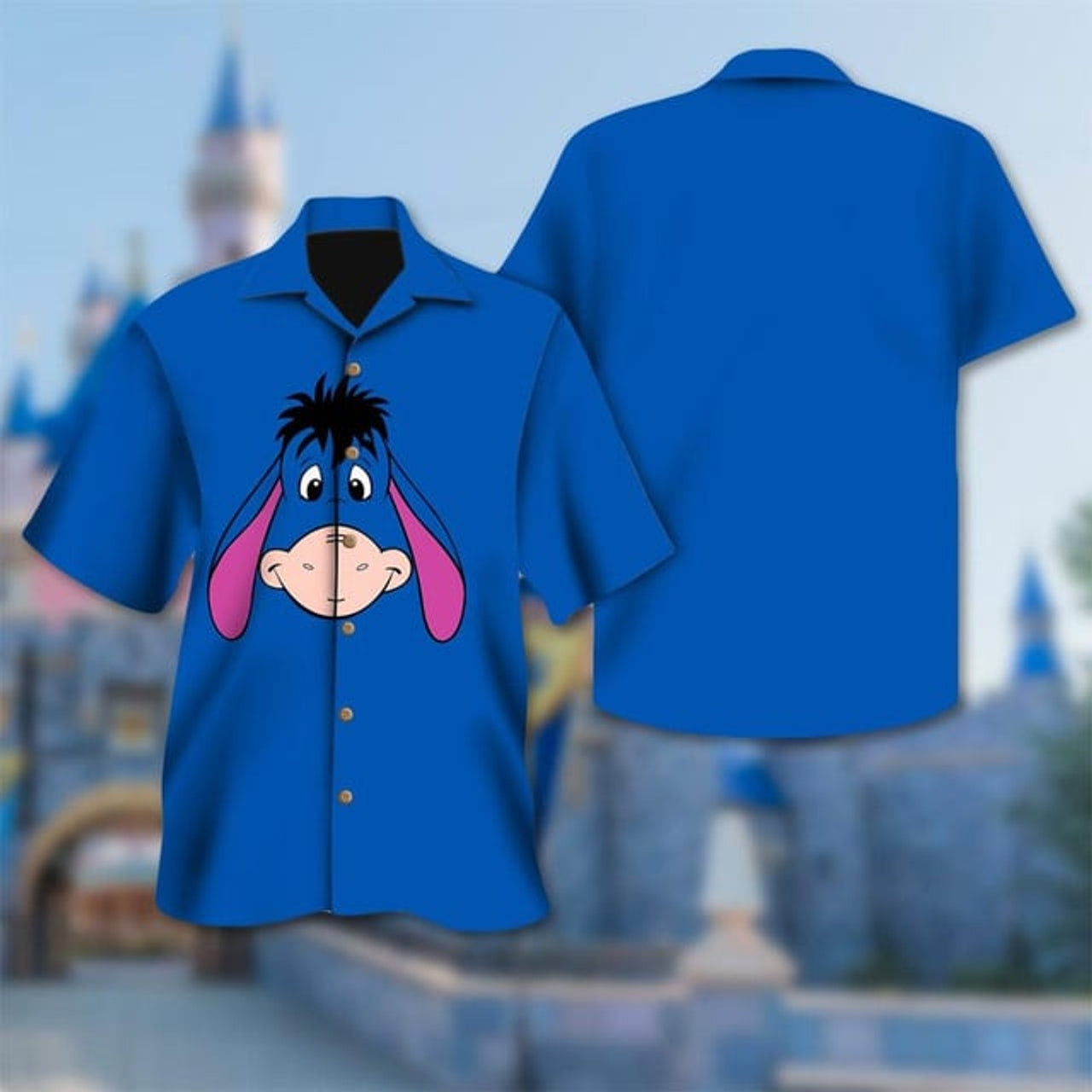 Eeyore Hawaii Shirt, Winnie The Pooh Costume Halloween Button Up Shirt, Eeyore Face Cosplay Hawaiian Shirt, Donkey 3D All Over Print Shirt