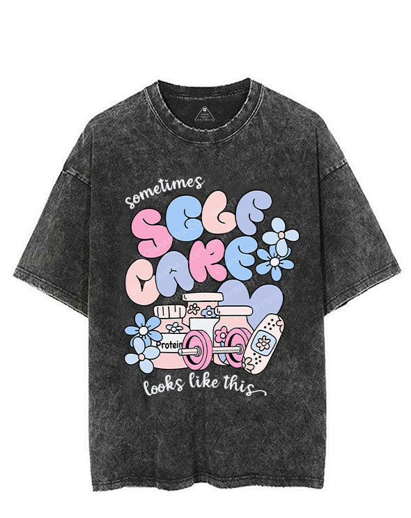 SOMETIMES SELF CARE LOOKS LIKE THIS VINTAGE GYM SHIRT