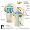 CUSTOM CREAM BLUE PALM TREES CALIFORNIA MAP BASEBALL JERSEY - EMBROIDERED