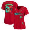 CUSTOM RED GREEN CALIFORNIA BEACH BASEBALL JERSEY - EMBROIDERED