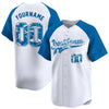CUSTOM BLUE ALTERNATE-BLUE BEACH PARTTEN BASEBALL JERSEY - EMBROIDERED