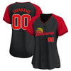 CUSTOM BLACK ALTERNATE RED CALIFORNIA BASEBALL JERSEY - EMBROIDERED