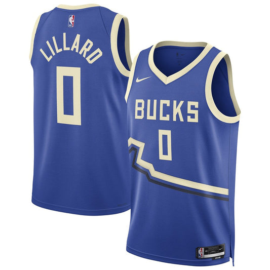Unisex Milwaukee Bucks Damian Lillard Royal 2024/25 Swingman Player Jersey - City Edition
