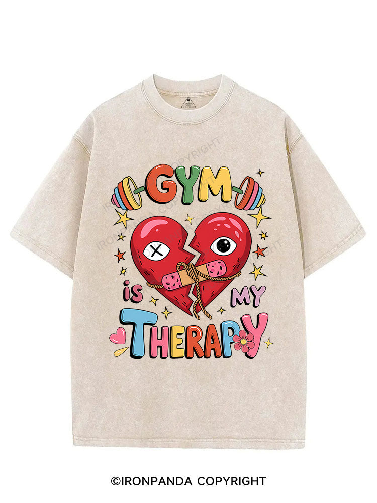 GYM IS MY THERAPY VINTAGE GYM SHIRT