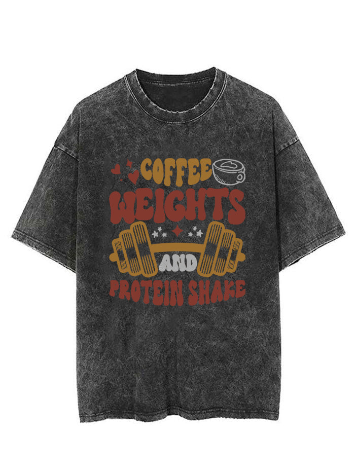 Coffee Weight Protein Vintage Gym Shirt