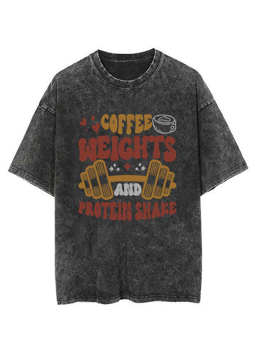 Coffee Weight Protein Vintage Gym Shirt