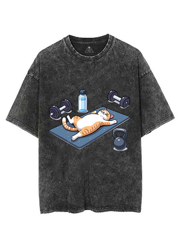 LAZY CAT VINTAGE GYM SHIRT